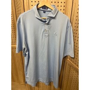 Stitch Golf Polo Shirt Men's Large Blue Stripe Performance Golf Shirt